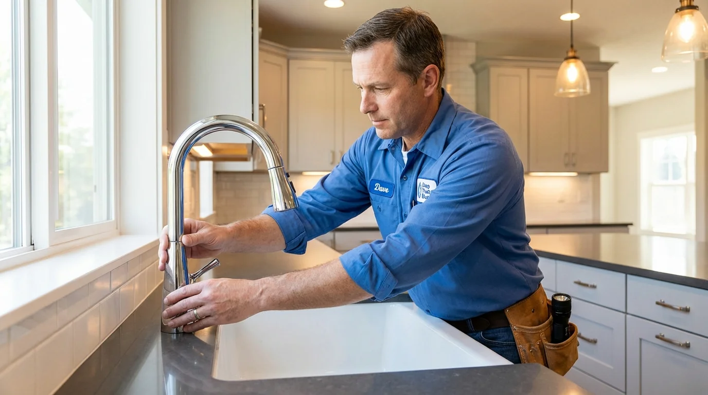 Kitchen faucet installation by Johns Plumbing LLC in Littlefield