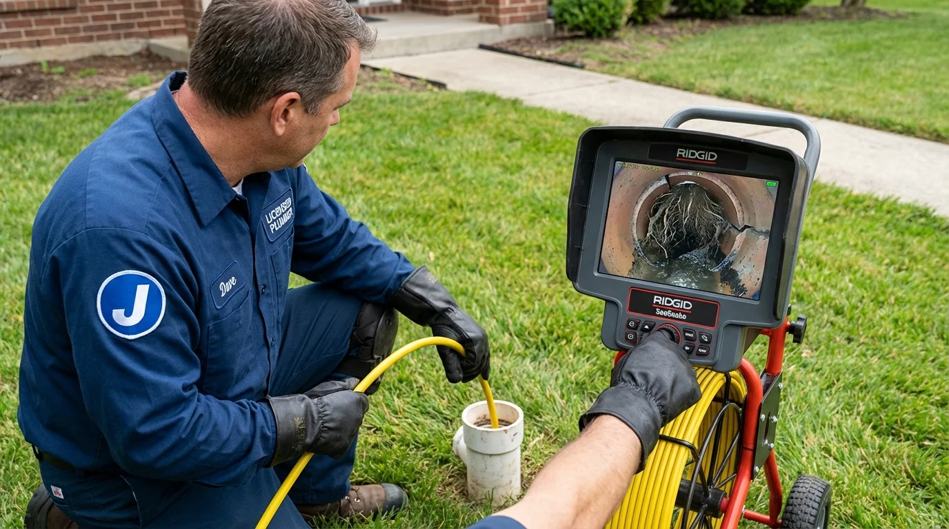 Sewer camera inspection being performed by Johns Plumbing LLC in Littlefield
