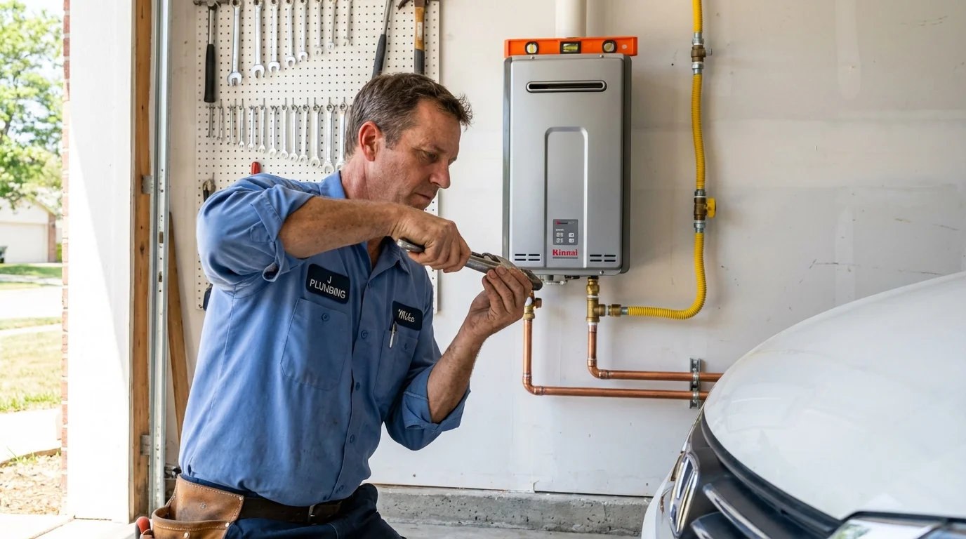 Tankless water heater installation by a Johns Plumbing LLC plumber in Littlefield